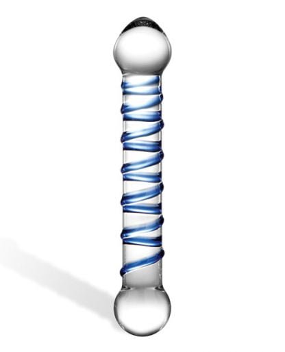 Spiral glass dildo