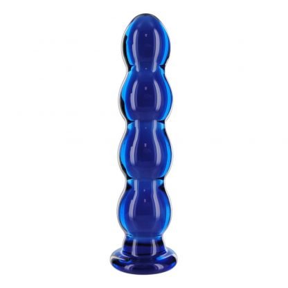 Cobalt blue glass dildo