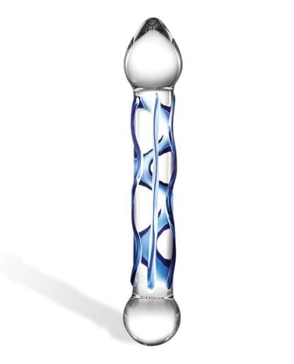 Glass dildo 6.5” textured