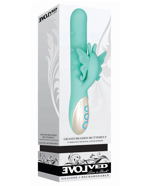 Evolved Grand Beaded Butterfly Vibrator - Blue - Image 2