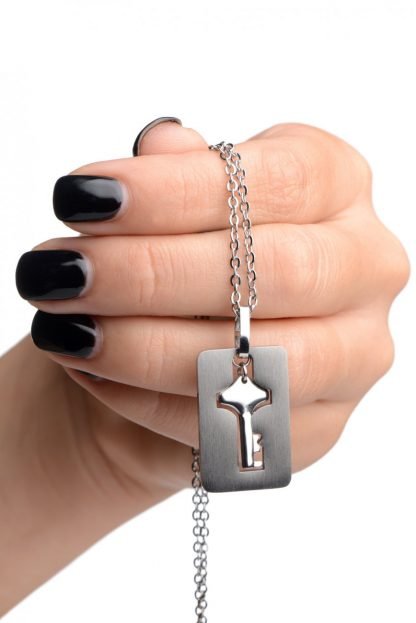 Cuffed Locking Bracelet and Key Necklace Dom/Sub Cuffed Locking Bracelet