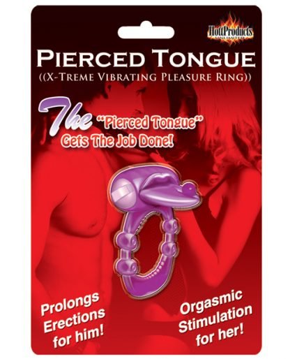 Pierced Tongue X-treme Vibrating Pleasure Ring Cockring